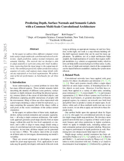 Predicting Depth, Surface Normals and Semantic Labels with a Common
  Multi-Scale Convolutional Architecture