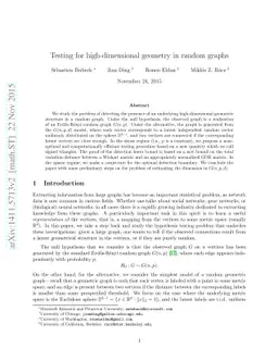 Testing for high-dimensional geometry in random graphs