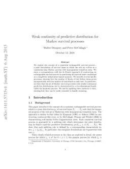 Weak continuity of predictive distribution for Markov survival processes