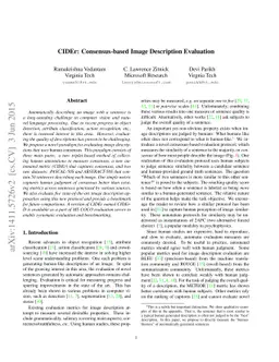 CIDEr: Consensus-based Image Description Evaluation