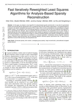 Fast Iteratively Reweighted Least Squares Algorithms for Analysis-Based
  Sparsity Reconstruction