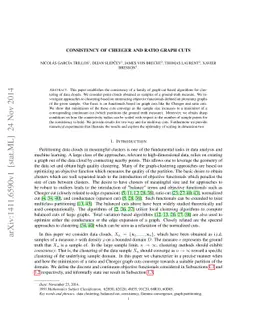 Consistency of Cheeger and Ratio Graph Cuts