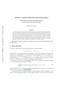 Adaptive empirical Bayesian smoothing splines