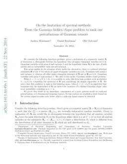 On the limitation of spectral methods: From the Gaussian hidden clique
  problem to rank one perturbations of Gaussian tensors