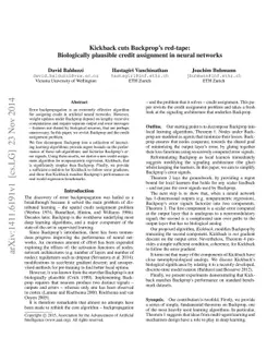 Kickback cuts Backprop's red-tape: Biologically plausible credit
  assignment in neural networks