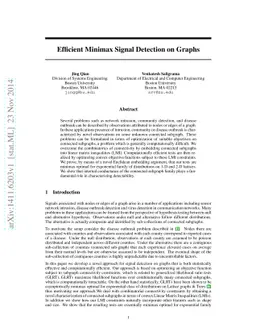 Efficient Minimax Signal Detection on Graphs