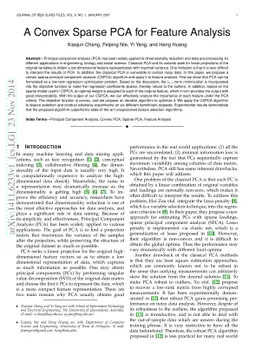 A Convex Sparse PCA for Feature Analysis