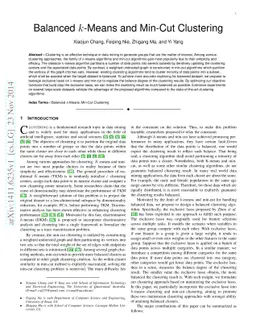 Balanced k-Means and Min-Cut Clustering