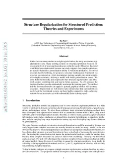 Structure Regularization for Structured Prediction: Theories and
  Experiments