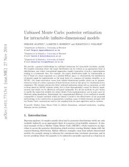 Unbiased Monte Carlo: posterior estimation for
  intractable/infinite-dimensional models