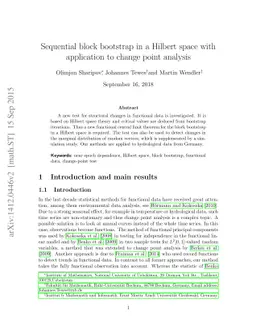 Sequential block bootstrap in a Hilbert space with application to change
  point analysis