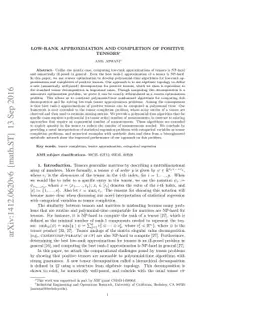 Low-Rank Approximation and Completion of Positive Tensors