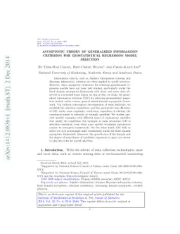 Asymptotic theory of generalized information criterion for
  geostatistical regression model selection