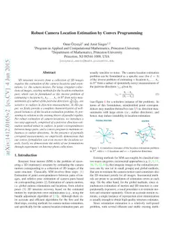 Robust Camera Location Estimation by Convex Programming