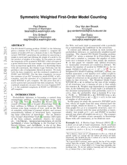 Symmetric Weighted First-Order Model Counting