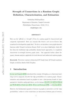 Strength of Connections in a Random Graph: Definition, Characterization,
  and Estimation