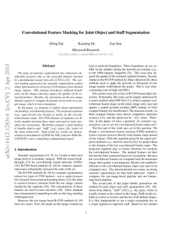 Convolutional Feature Masking for Joint Object and Stuff Segmentation