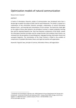 Optimization models of natural communication