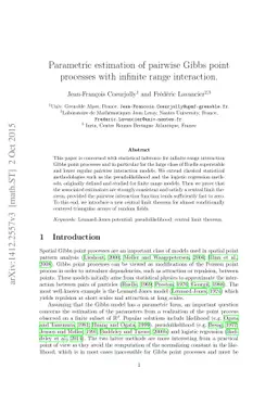 Parametric estimation of pairwise Gibbs point processes with infinite
  range interaction
