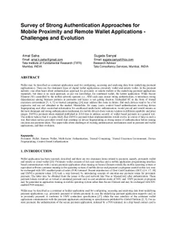 Survey of Strong Authentication Approaches for Mobile Proximity and
  Remote Wallet Applications - Challenges and Evolution