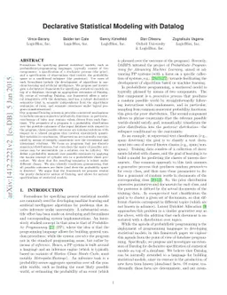 Declarative Statistical Modeling with Datalog