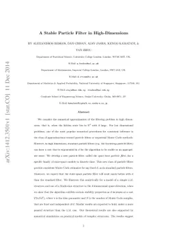 A Stable Particle Filter in High-Dimensions