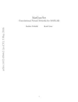 MatConvNet - Convolutional Neural Networks for MATLAB