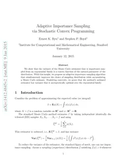 Adaptive Importance Sampling via Stochastic Convex Programming