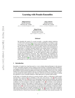 Learning with Pseudo-Ensembles