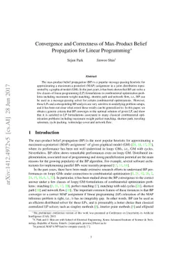 Max-Product Belief Propagation for Linear Programming: Applications to
  Combinatorial Optimization