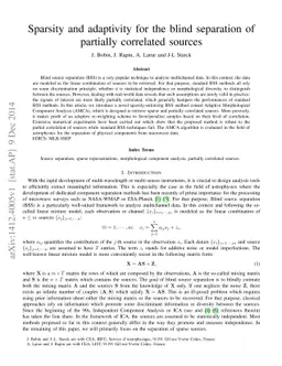 Sparsity and adaptivity for the blind separation of partially correlated
  sources