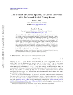 The Benefit of Group Sparsity in Group Inference with De-biased Scaled
  Group Lasso