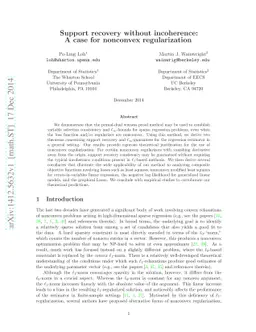 Support recovery without incoherence: A case for nonconvex
  regularization