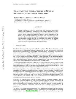 Qualitatively characterizing neural network optimization problems