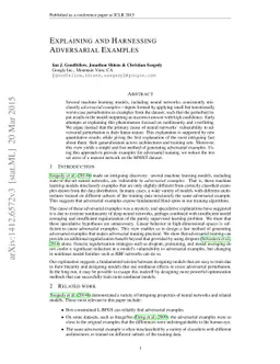 Explaining and Harnessing Adversarial Examples