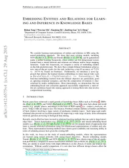 Embedding Entities and Relations for Learning and Inference in Knowledge
  Bases