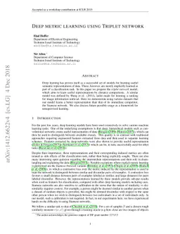 Deep metric learning using Triplet network