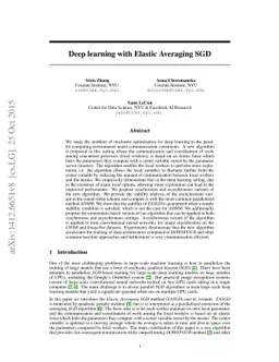 Deep learning with Elastic Averaging SGD