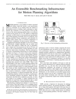 An Extensible Benchmarking Infrastructure for Motion Planning Algorithms