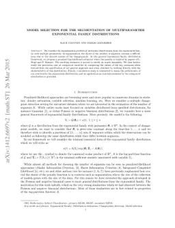 Model selection for the segmentation of multiparameter exponential
  family distributions