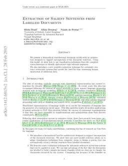 Extraction of Salient Sentences from Labelled Documents