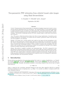 Non-parametric PSF estimation from celestial transit solar images using
  blind deconvolution