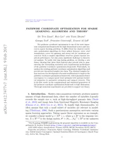 Pathwise Coordinate Optimization for Sparse Learning: Algorithm and
  Theory