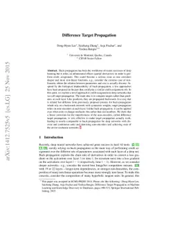 Difference Target Propagation