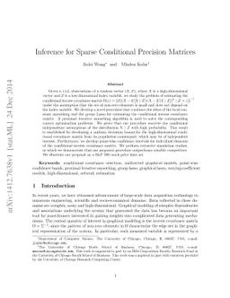 Inference for Sparse Conditional Precision Matrices