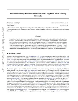 Protein Secondary Structure Prediction with Long Short Term Memory
  Networks
