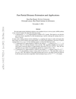 Fast Partial Distance Estimation and Applications