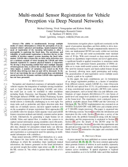 Multi-modal Sensor Registration for Vehicle Perception via Deep Neural
  Networks