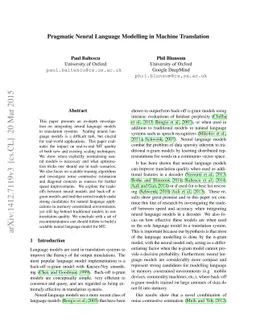 Pragmatic Neural Language Modelling in Machine Translation