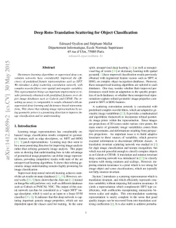 Deep Roto-Translation Scattering for Object Classification